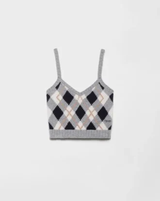 Argyle-stickad kashmirtröja