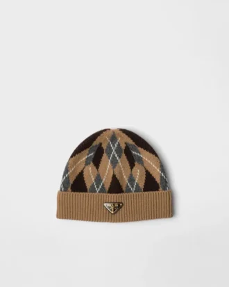 Argyle-stickad mössa