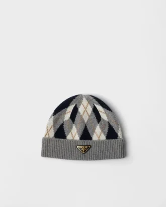 Argyle-stickad mössa