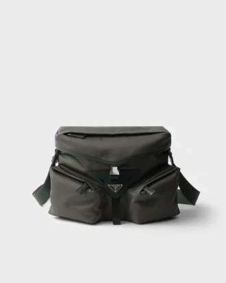 Axelväska i Re-Nylon och läder