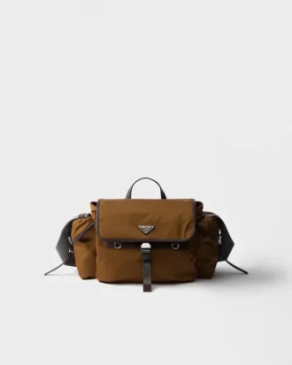 Axelväska i Re-Nylon och läder