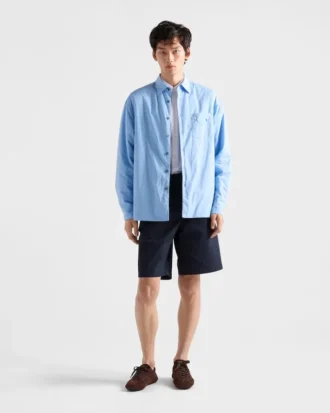 Bermudashorts i bomull med vintage-effekt