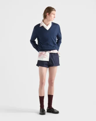 Bermudashorts i bomullspoplin