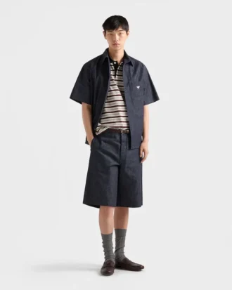 Bermudashorts i rå denim