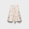 Blommigt mönster, quiltad satinkjol Blommigt mönster, quiltad satinkjol