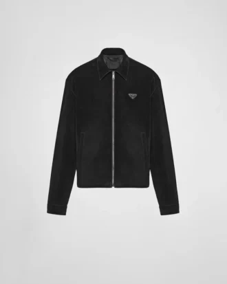 Blousonjacka i bomullsvelour