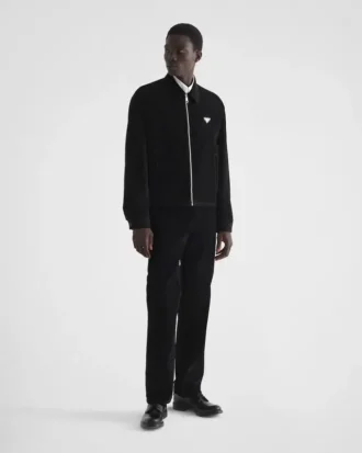 Blousonjacka i bomullsvelour