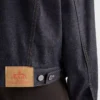 Blousonjacka i denim och mocka