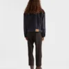 Blousonjacka i denim och mocka