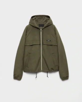 Blousonjacka med huva i tekniskt tyg