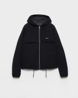 Blousonjacka med huva i tekniskt tyg