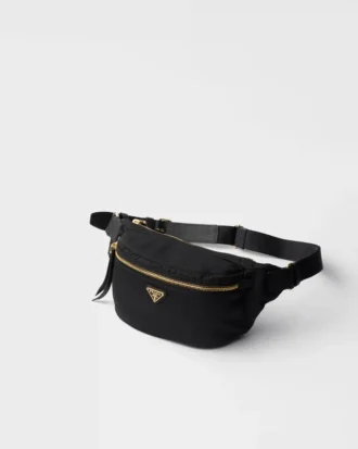 Bältesväska i Re-Nylon och Saffiano-läder