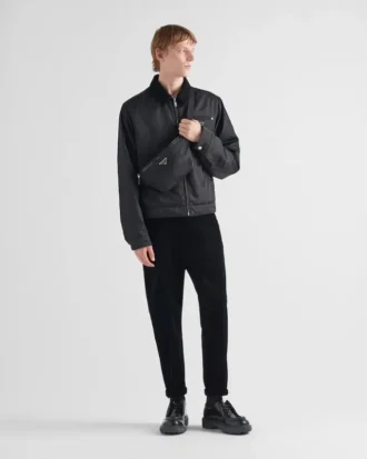 Bältesväska i Re-Nylon och Saffiano-läder