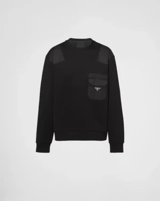 Bomullströja med detaljer i Re-Nylon