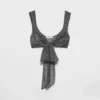 Bralette-top i silkeschiffong med prickar Bralette-top i silkeschiffong med prickar
