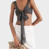 Bralette-top i silkeschiffong med prickar Bralette-top i silkeschiffong med prickar