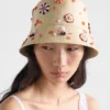 Broderad canvas-buckethat Broderad canvas-buckethat