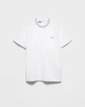 Broderad jersey-T-shirt