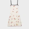 Broderad miniklänning i linne med blommotiv Broderad miniklänning i linne med blommotiv