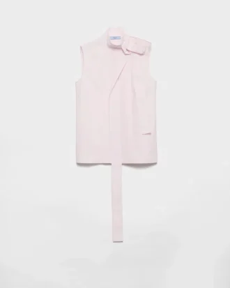 Broderad poplin-top