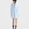Broderad randig poplin-top Broderad randig poplin-top