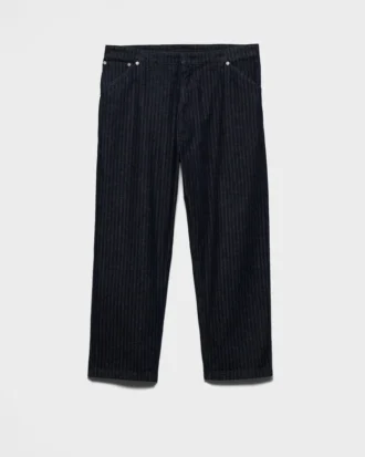 Chevron-jeans med vida ben