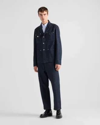 Chevron-jeans med vida ben