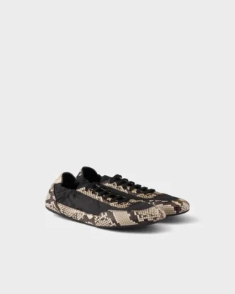 Collapse Re-Nylon och tryckta Ayers-lädersneakers