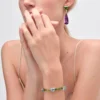 Couleur Vivante-armband – vitguld med akvamarin och peridot Couleur Vivante-armband – vitguld med akvamarin och peridot