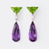 Couleur Vivante hängeörhängen – vitguld med peridot, ametist och diamanter Couleur Vivante hängeörhängen – vitguld med peridot, ametist och diamanter