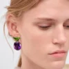 Couleur Vivante hängeörhängen – vitguld med peridot och ametist Couleur Vivante hängeörhängen – vitguld med peridot och ametist