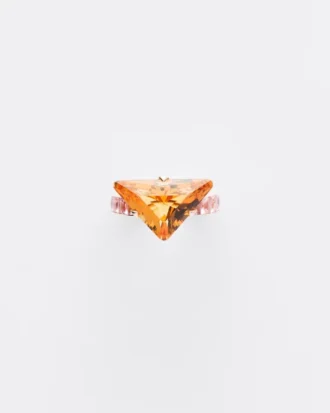 Couleur Vivante solitärring – roséguld med citrin och morganit