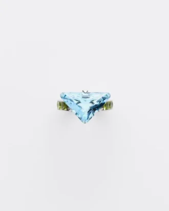 Couleur Vivante solitärring – vitguld med akvamarin och peridot