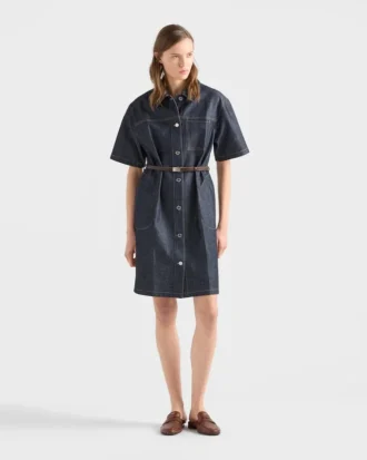 Denimklänning med bälte