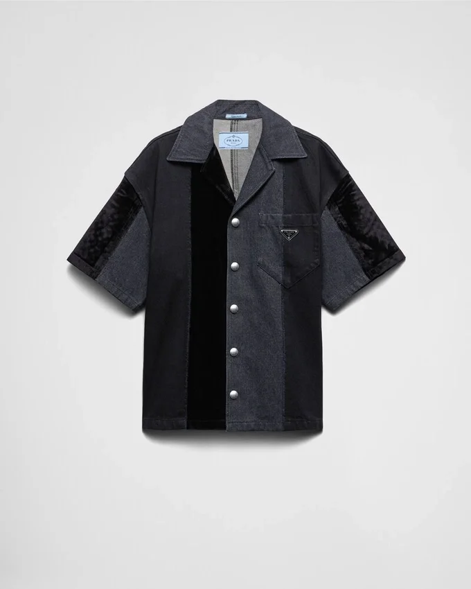 Denimskjorta i lappteknik Denimskjorta i lappteknik