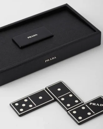 Domino-set i Saffiano-läder