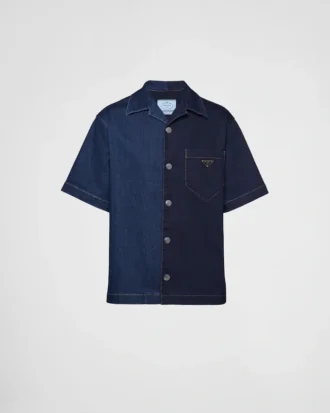 Double Match tvättad denimskjorta Double Match tvättad denimskjorta