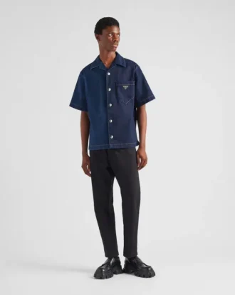 Double Match tvättad denimskjorta Double Match tvättad denimskjorta