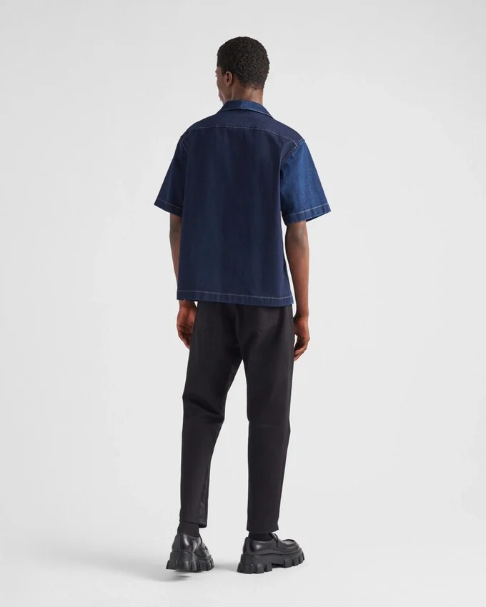 Double Match tvättad denimskjorta Double Match tvättad denimskjorta