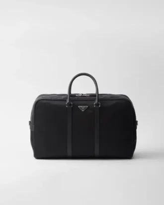Duffelväska i Re-Nylon och Saffiano-läder