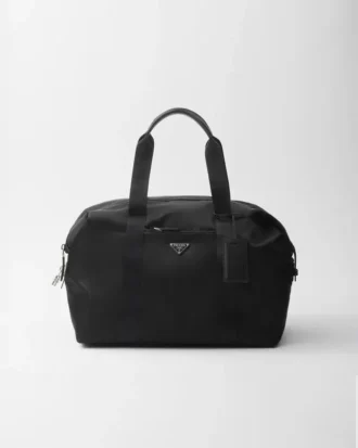 Duffelväska i Re-Nylon och Saffiano-läder