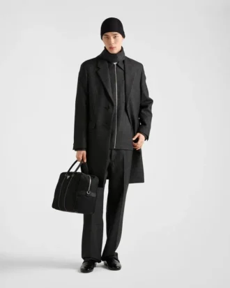 Duffelväska i Re-Nylon och Saffiano-läder