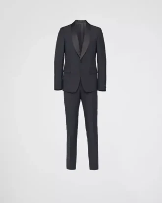 Enkelknäppt smoking i ull och mohair