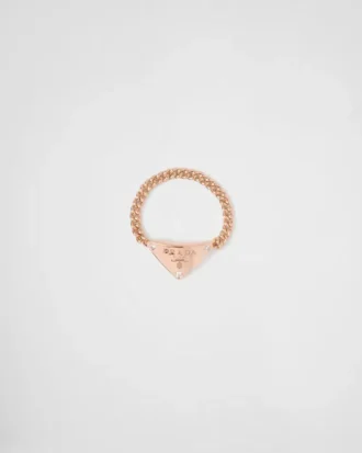 Eternal Gold Chain Ring i roséguld med diamanter
