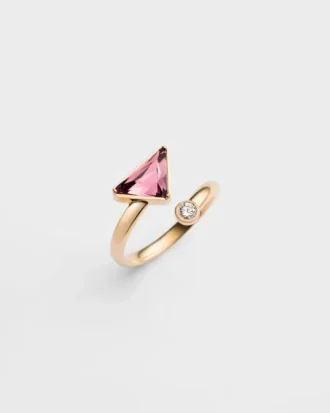 Eternal Gold Contraria-ring i gult guld med diamant och ametist