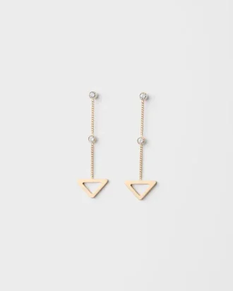 Eternal Gold Cut-Out Drop Earrings i gult guld med diamanter