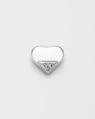 Eternal Gold Nano Heart enkel örhänge i vitguld med laboratorieframställd diamant Eternal Gold Nano Heart enkel örhänge i vitguld med laboratorieframställd diamant