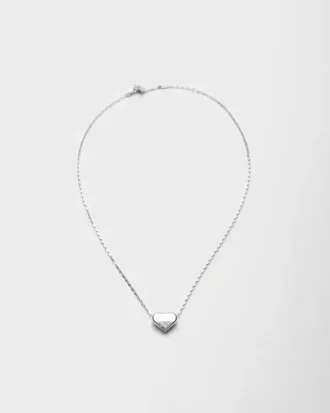 Eternal Gold Nano Heart-halsband i vitt guld med laboratorieframställd diamant Eternal Gold Nano Heart-halsband i vitt guld med laboratorieframställd diamant