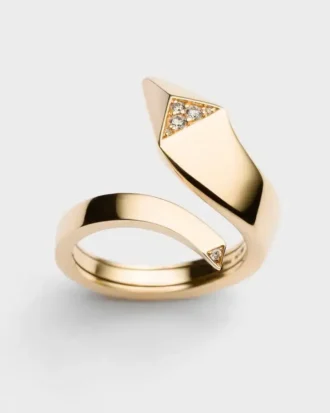 Eternal Gold Snake Mini-ring i gult guld och diamanter