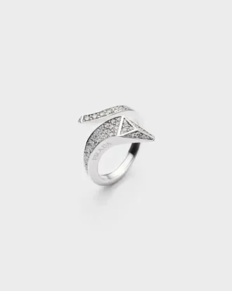 Eternal Gold Snake Mini-ring i vitt guld och diamanter